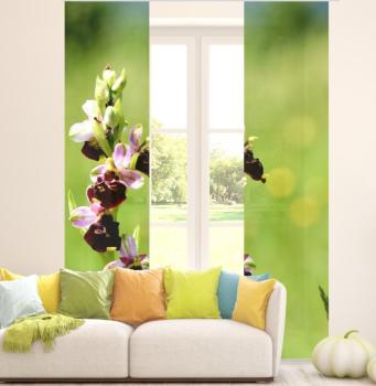 Orchideenzauber, Schiebegardine, Flächenvorhang Set, blickdicht,